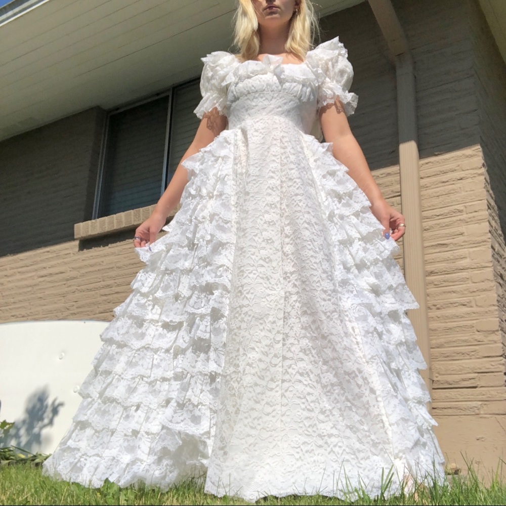 vintage white lace princess dream dress ♡